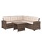 Flash Furniture Huck Wicker Rattan Conversation Set, L-Shaped Sofa w/Table, Wthr Resistant Cushions, Beige/Brown LTS-SET-02023-BG-BR-GG - alternate 1